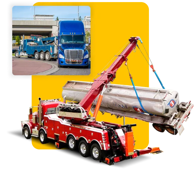 A picture of a truck with a crane attached to it.